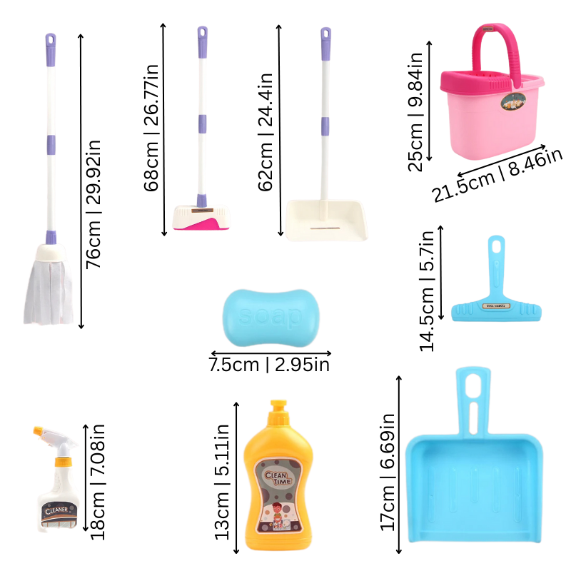 Kids Cleaning Play Set – Montessori Role Play Household Toy Kit for Toddlers & Little Helpers