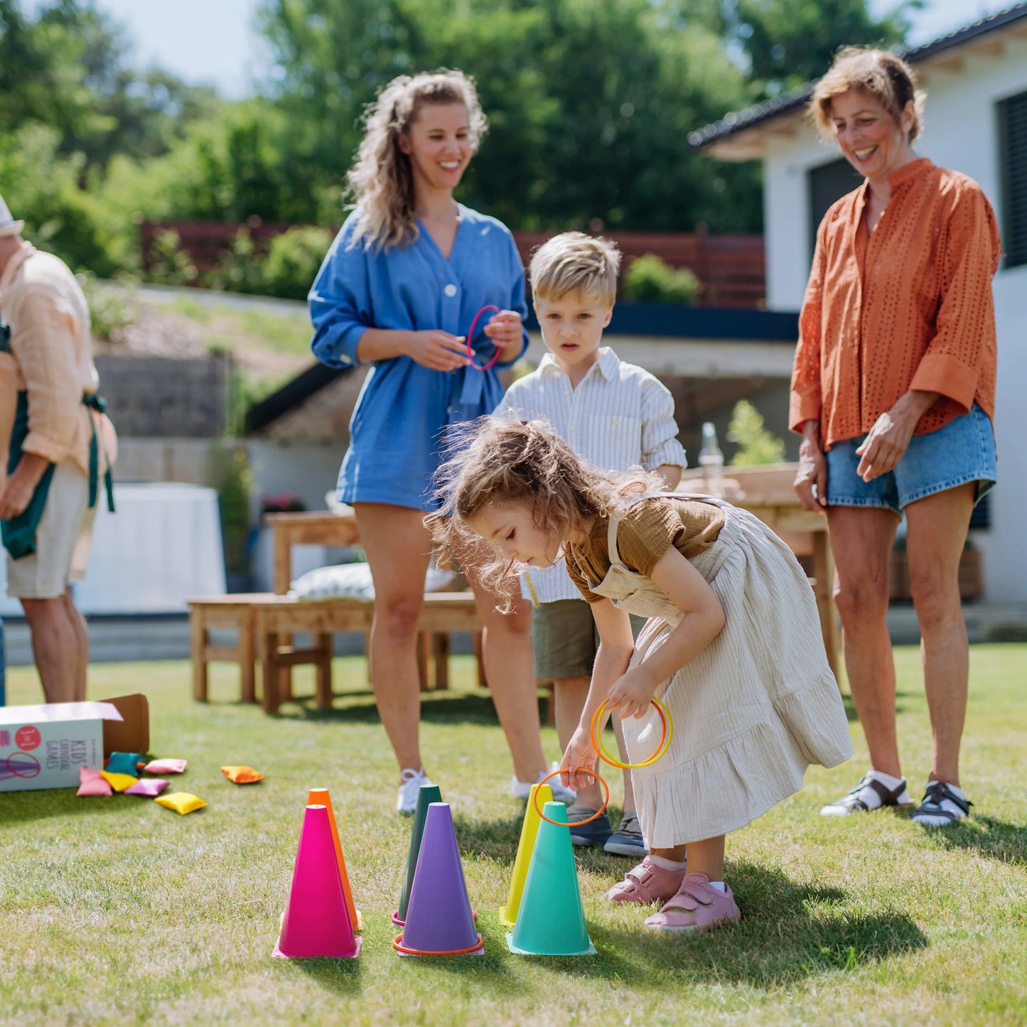 3-in-1 Kids Carnival Outdoor Game Set – Ring Toss, Bean Bag & Hoopla Party Toy for Backyard & Birthday Fun