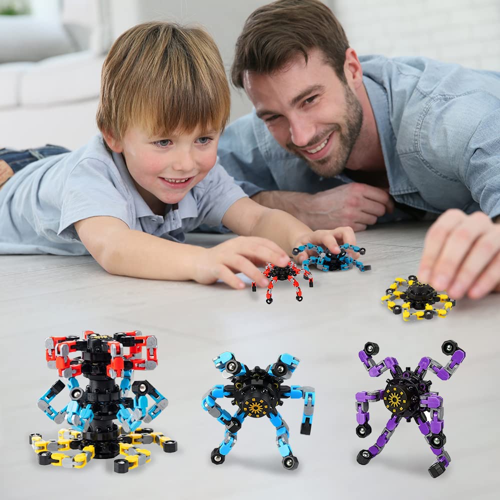 Transforming Fidget Spinner Toy for Kids – Stress Relief Sensory Spinner, Handheld Puzzle