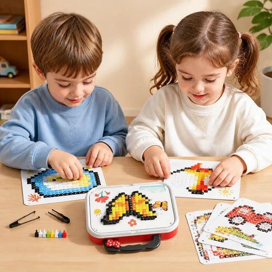 Montessori Mushroom Pegboard Mosaic Puzzle for Kids