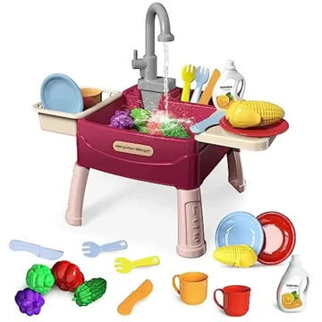 Kids Play Kitchen Set with Running Water – Pretend Cooking Toy for Boys & Girls