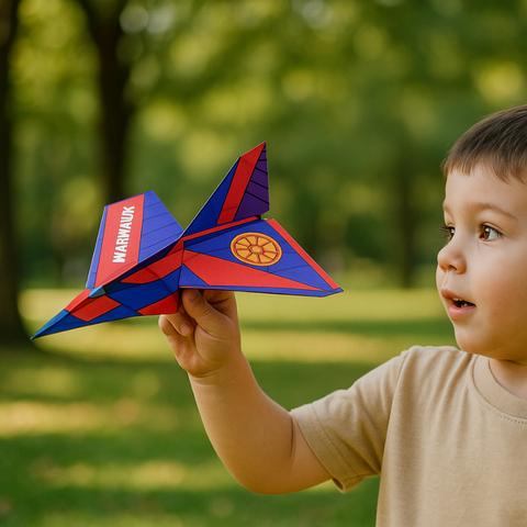 DIY Paper Airplane Book – Origami Plane Craft Kit with 16 Designs, 48 Colour Sheets & Video Tutorials