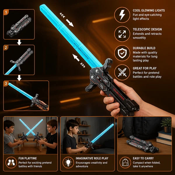 Light-Up Telescopic Butterfly Sword for Pretend Play