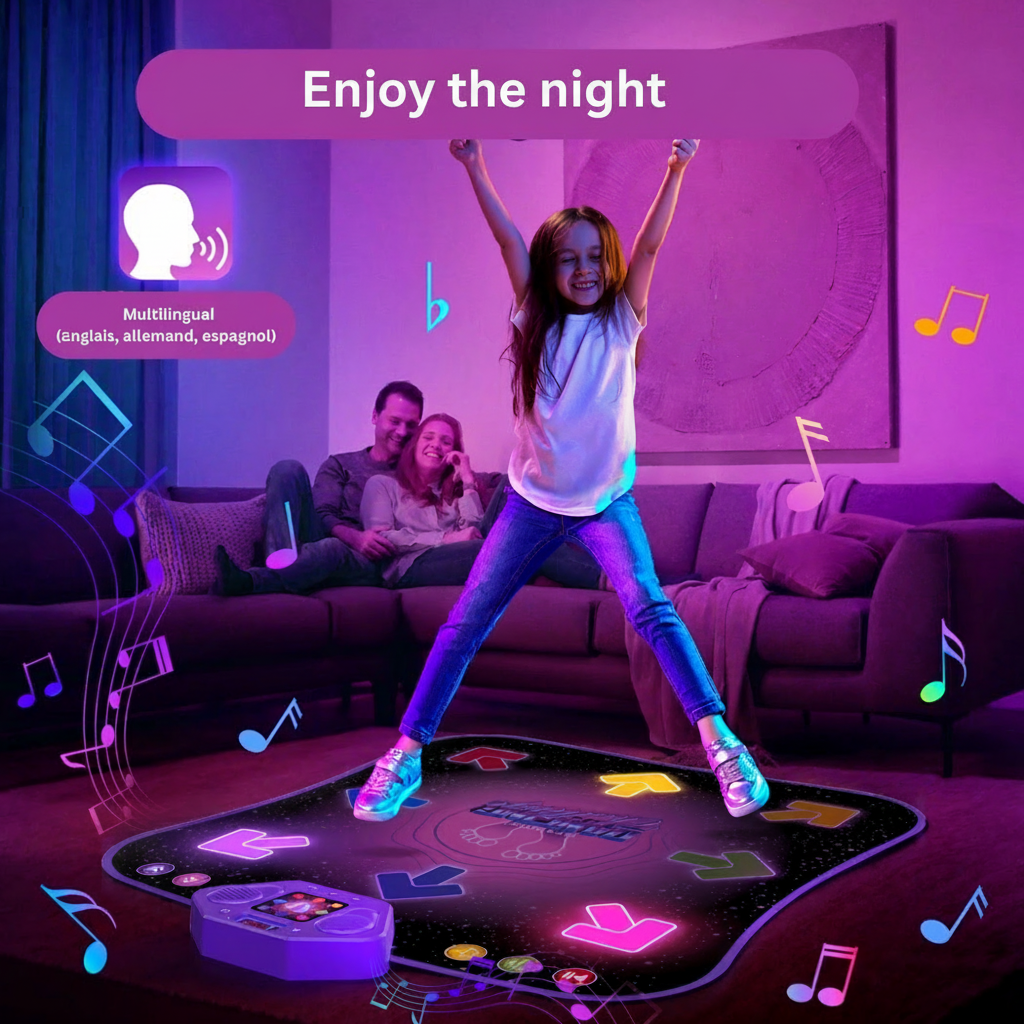 Children's LED Light-Up Bluetooth Dance Mat – Wireless Musical Dance Mat