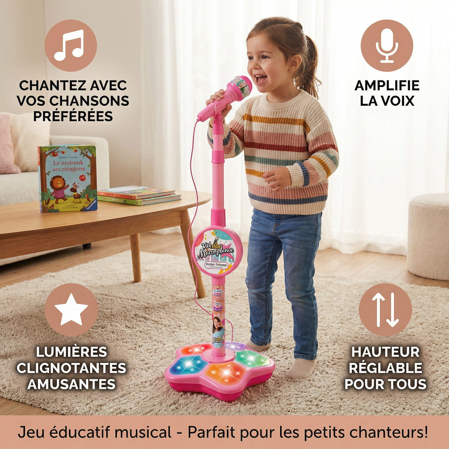 Kids Karaoke Machine with Microphone & Stand – Musical Singing Toy for Children
