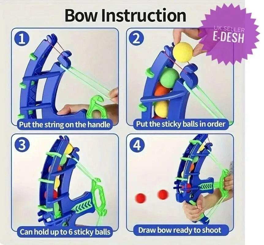 Kids Archery Toy Set – Safe Bow and Arrow Target Game with Sticky Balls & Cans