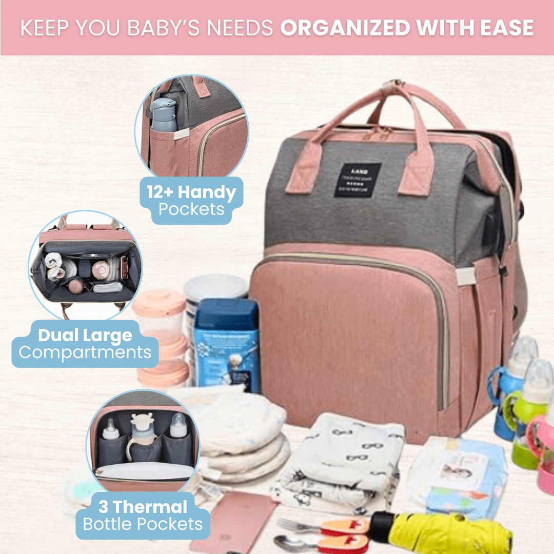 All-in-One Diaper Bag – Multifunctional Baby Bag with Changing Station & Travel Organizer