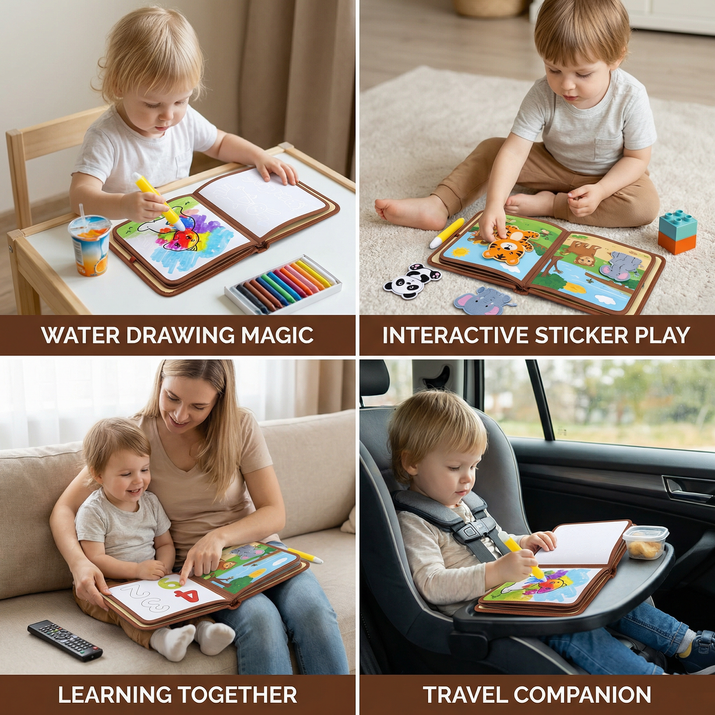 2-in-1 Montessori Storybook for Kids – Coloring & Interactive Learning Activity Book