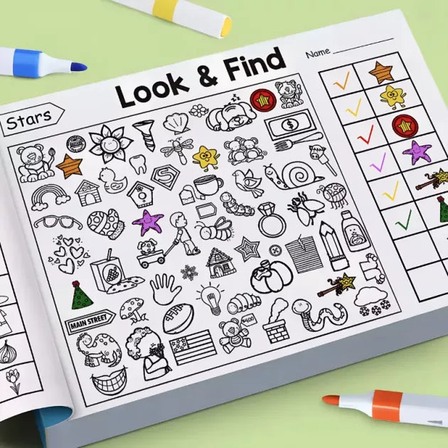 Seek & Find Coloring Book for Kids – Hidden Picture Activity Puzzle Book
