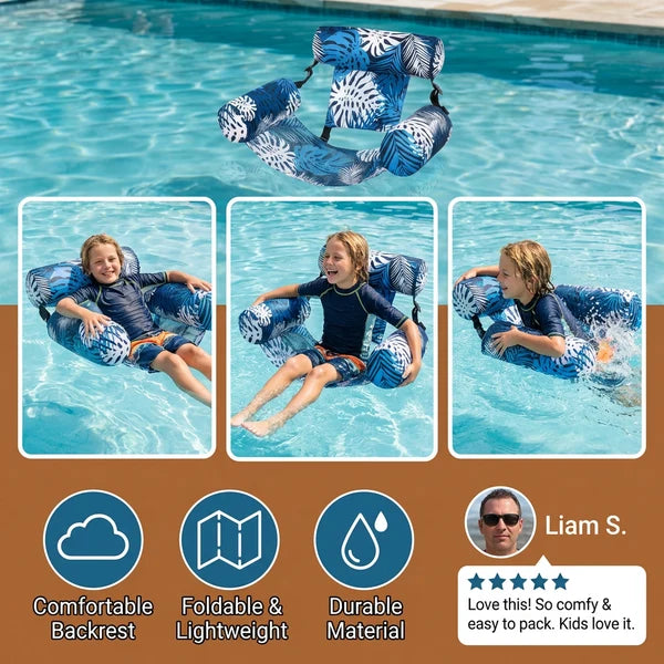 Inflatable Pool Hammock Float with Backrest