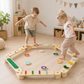 Modular Wooden Balance Beam Course with Stepping Blocks