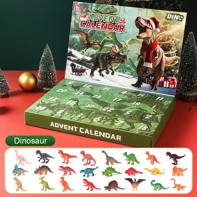 Dinosaur Advent Calendar for Kids – 24-Day Christmas Countdown with Surprise Dino Toys