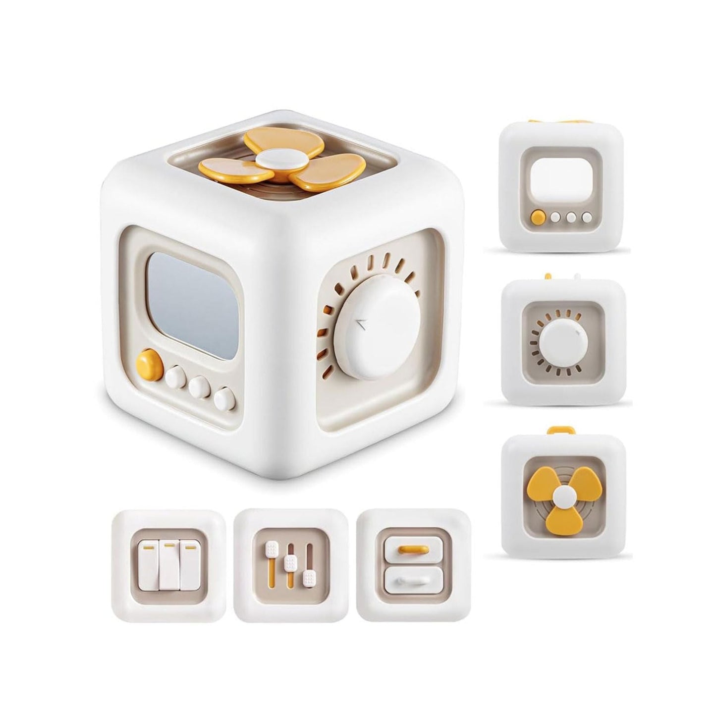 Montessori Wooden Activity Cube for Toddlers – 6-in-1 Educational Motor Skills Toy