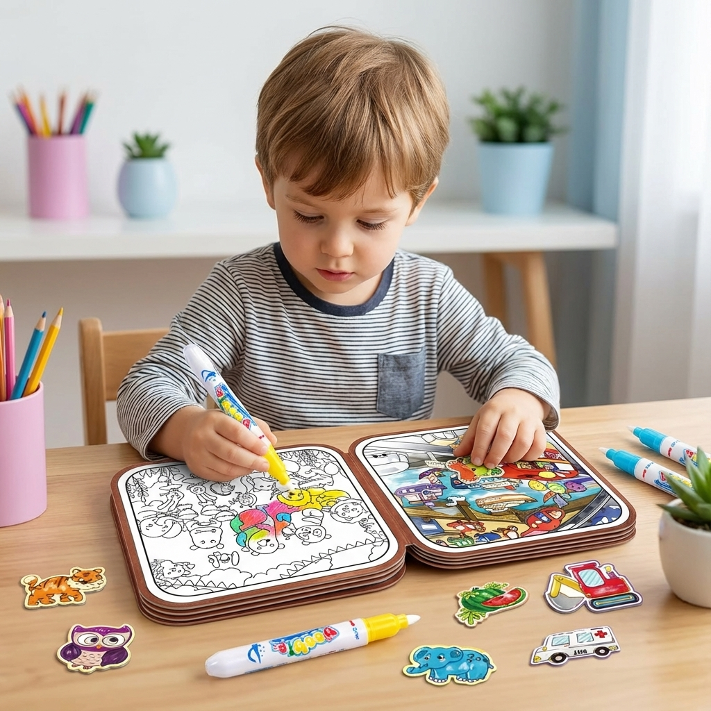 2-in-1 Montessori Storybook for Kids – Coloring & Interactive Learning Activity Book