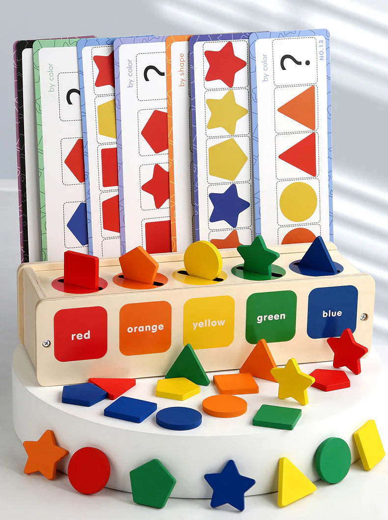 Sorting Box Colours Wooden Color Shape Sorting Box – Montessori Australia