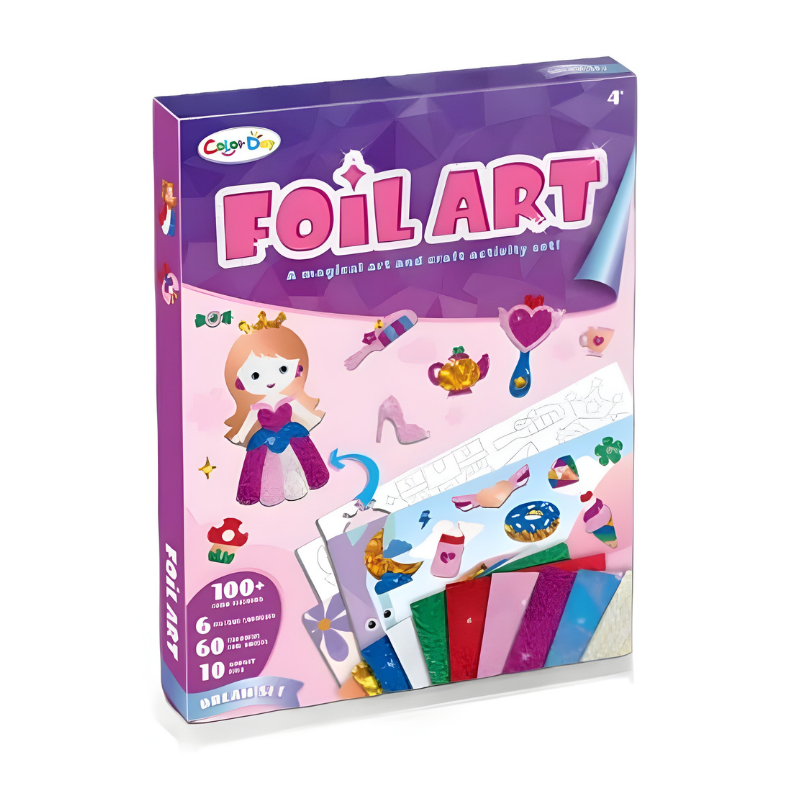 Kids Foil Art Craft Kit – DIY Sticker & Metallic Foil Art Set for Creative Play