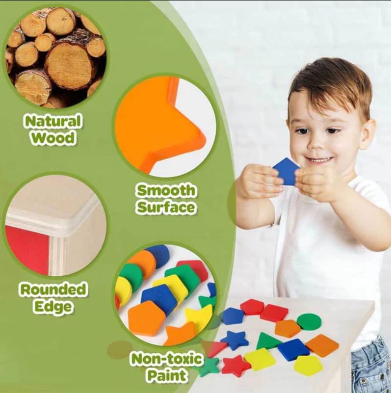 Wooden Color Shape Matching Box – Montessori Australia