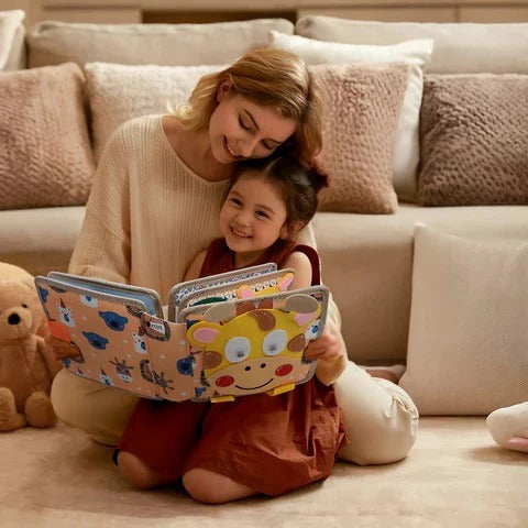 Montessori Busy Book for Kids – Portable Sensory Activity Book with Textures & Fasteners for Early Learning