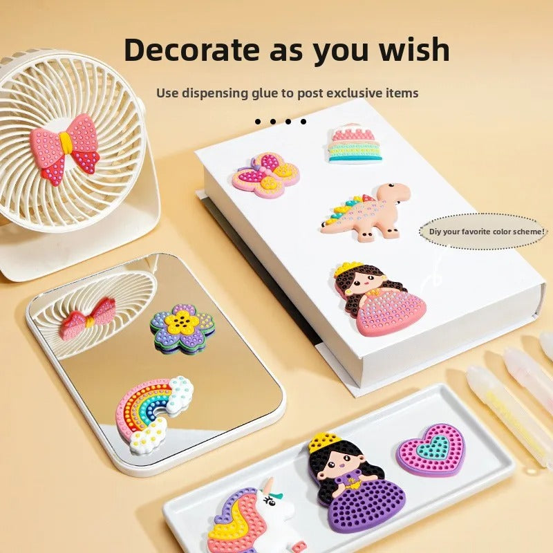 Magical Bead Painting DIY Set for Kids – Kids Craft Kit with Rainbow Beads & Stickers