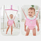Suspended baby jumper with fabric-covered spring