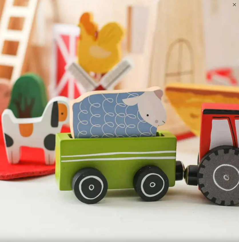 Montessori Wooden Farm Animal Play Set – Toddler Pretend Play & Educational Toy