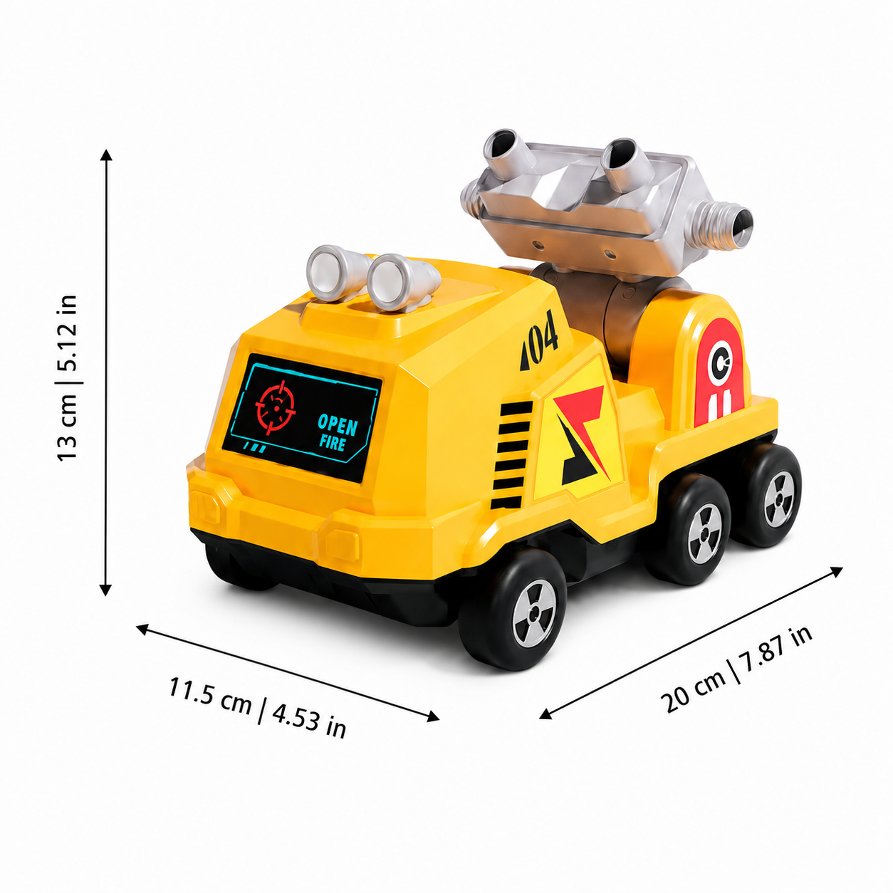 Rocket Launcher Truck Toy with Dual Foam Rockets, Outdoor Kids Action Game