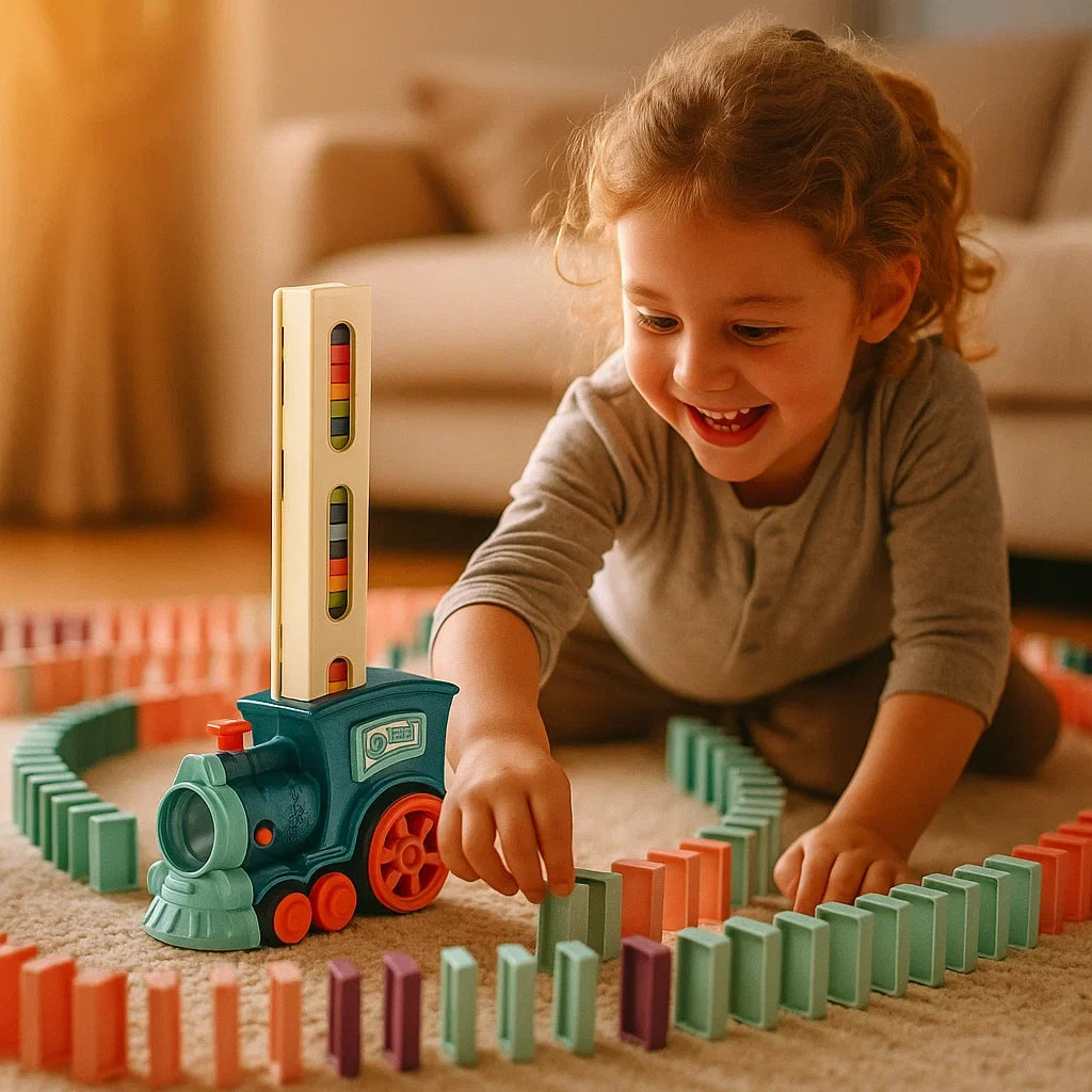 Automatic Domino Train Building Set for Kids