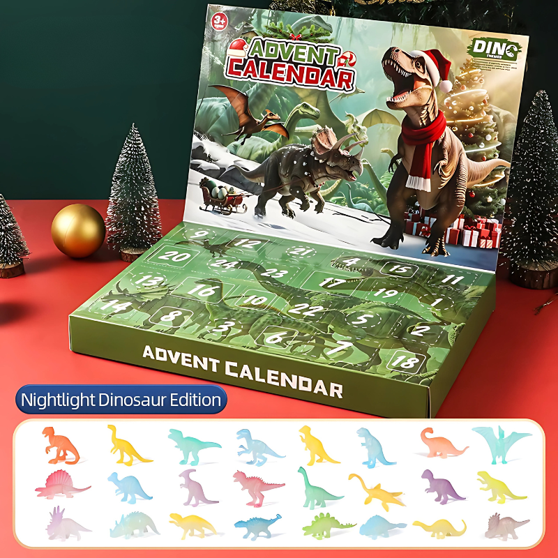 Dinosaur Advent Calendar for Kids – 24-Day Christmas Countdown with Surprise Dino Toys