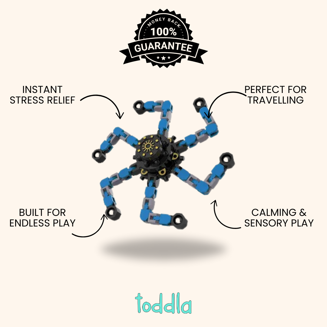 Transforming Fidget Spinner Toy for Kids – Stress Relief Sensory Spinner, Handheld Puzzle