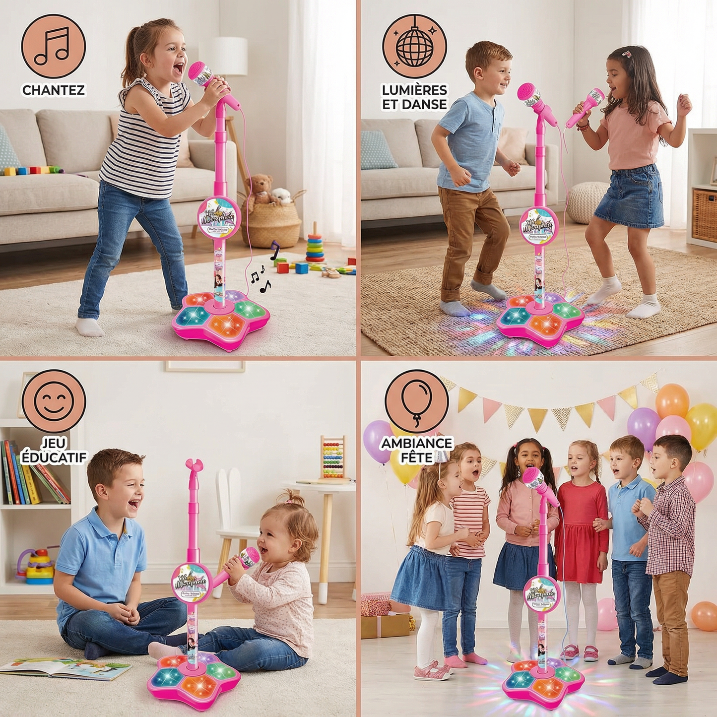 Kids Karaoke Machine with Microphone & Stand – Musical Singing Toy for Children