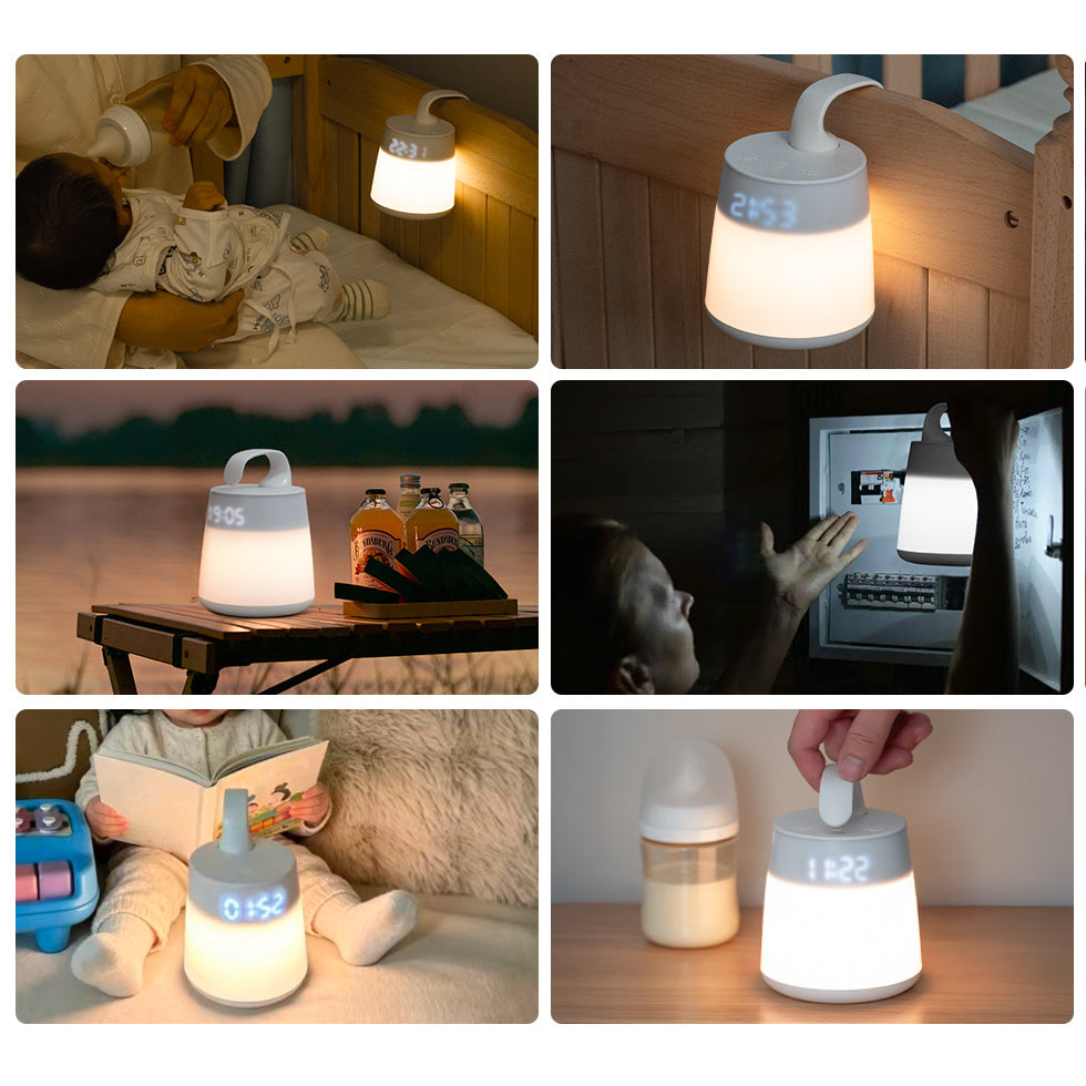 Mountable night light with feeding-time tracker