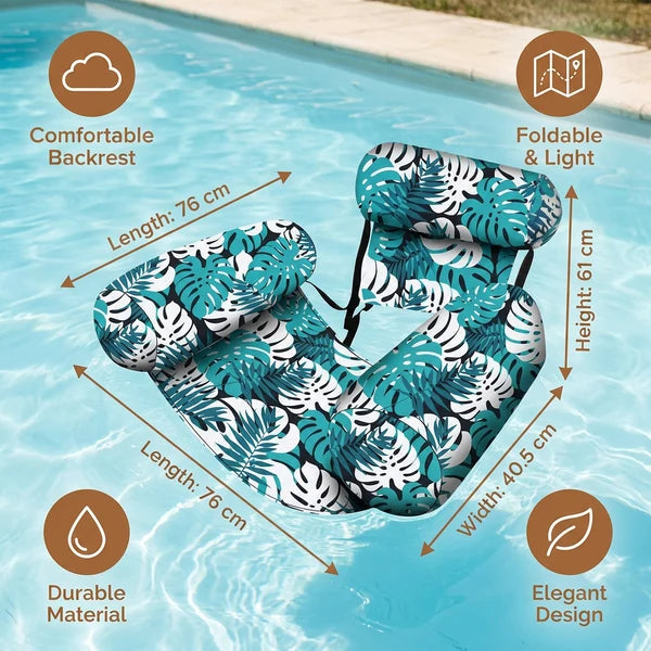 Inflatable Pool Hammock Float with Backrest
