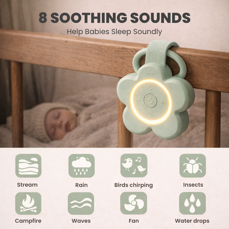 Portable White Noise Sound Machine for Baby & Sleep – Rechargeable Travel Sleep Soother with Multiple Sounds