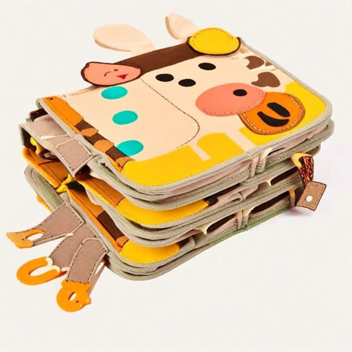 Montessori Busy Book for Kids – Portable Sensory Activity Book with Textures & Fasteners for Early Learning