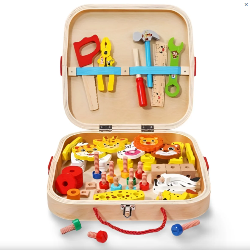 Montessori Wooden Tool Box for Kids – DIY Assembly & Building Construction Toy