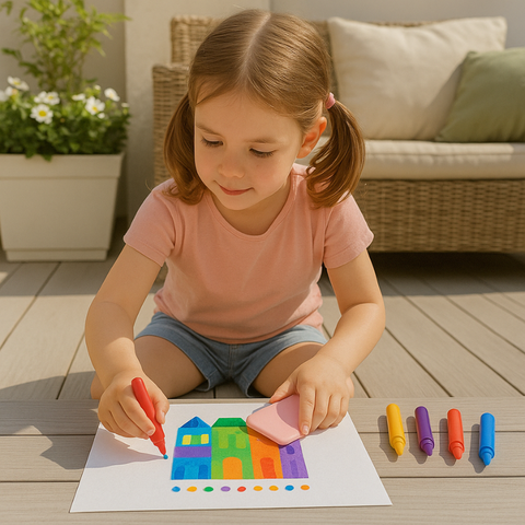 Kids Paint Set with Rollable Stencils – Creative Art & Colour Squeeze Painting Kit