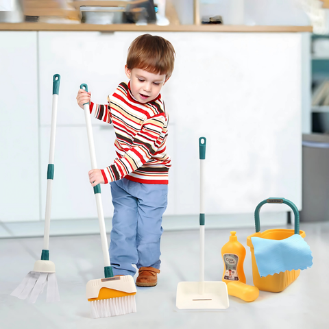 Kids Cleaning Play Set – Montessori Role Play Household Toy Kit for Toddlers & Little Helpers
