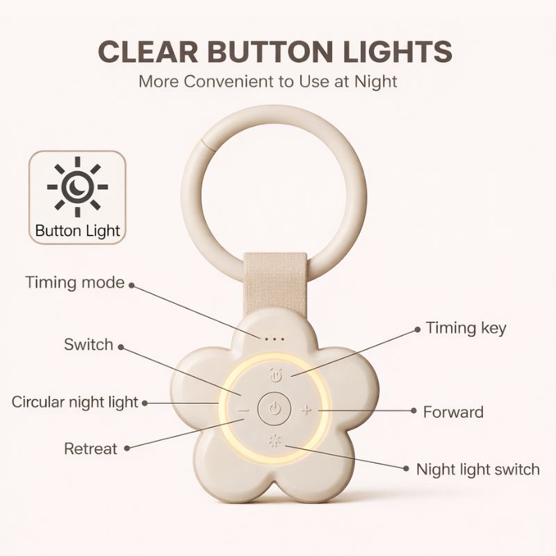 Portable White Noise Sound Machine for Baby & Sleep – Rechargeable Travel Sleep Soother with Multiple Sounds