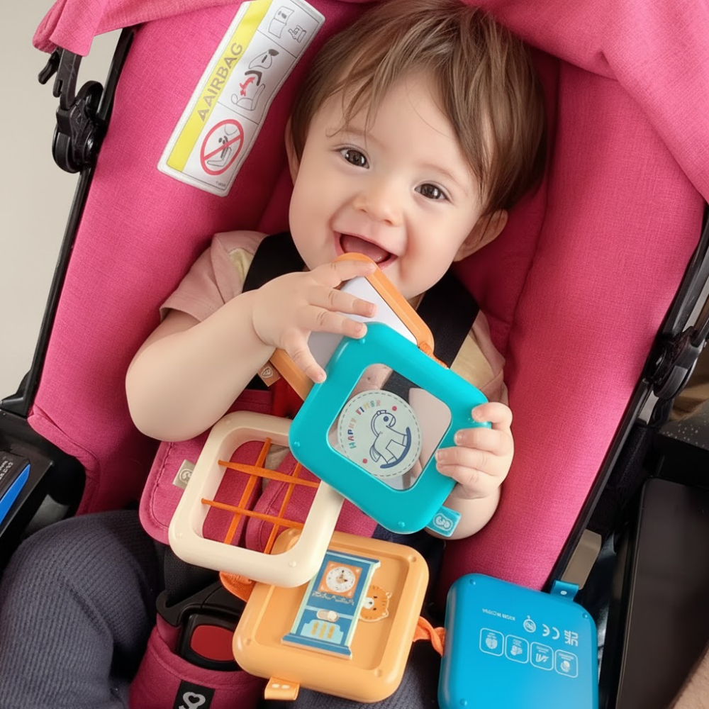 7-in-1 Montessori Activity Cube for Toddlers – Wooden Fine Motor & Sensory Learning Toy