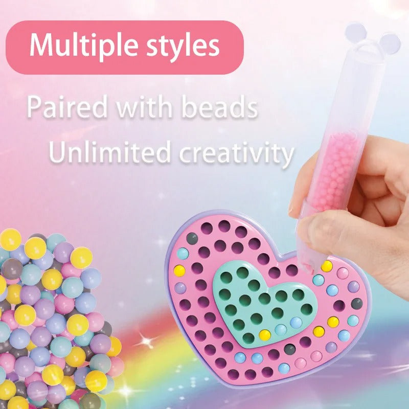 Magical Bead Painting DIY Set for Kids – Kids Craft Kit with Rainbow Beads & Stickers