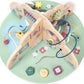 Wooden Activity Table with Abacus, Shape Sorter and Clock