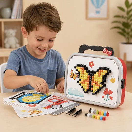 Montessori Mushroom Pegboard Mosaic Puzzle for Kids