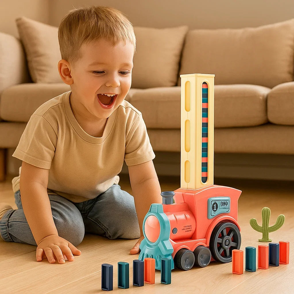 Automatic Domino Train Set for Kids