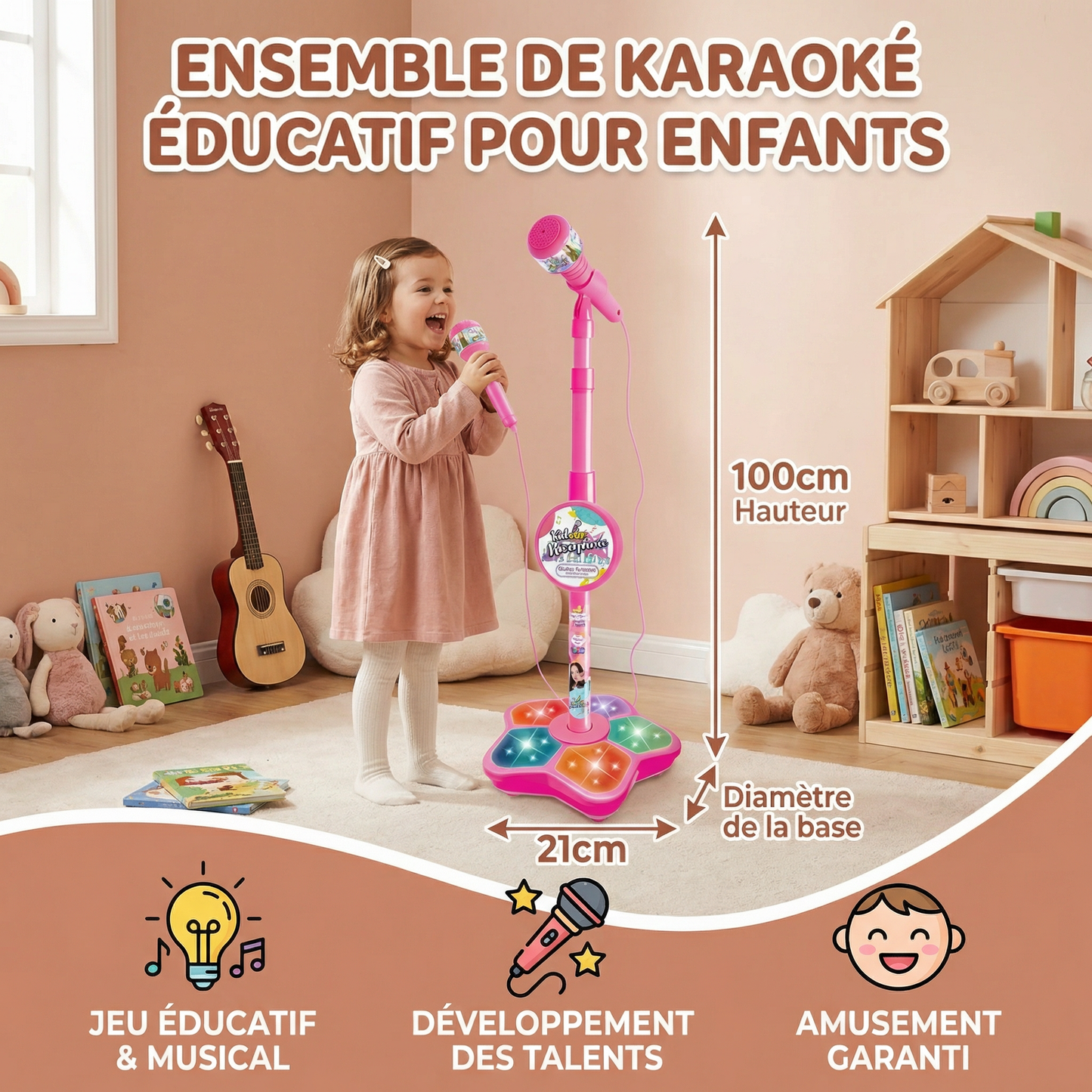 Kids Karaoke Machine with Microphone & Stand – Musical Singing Toy for Children