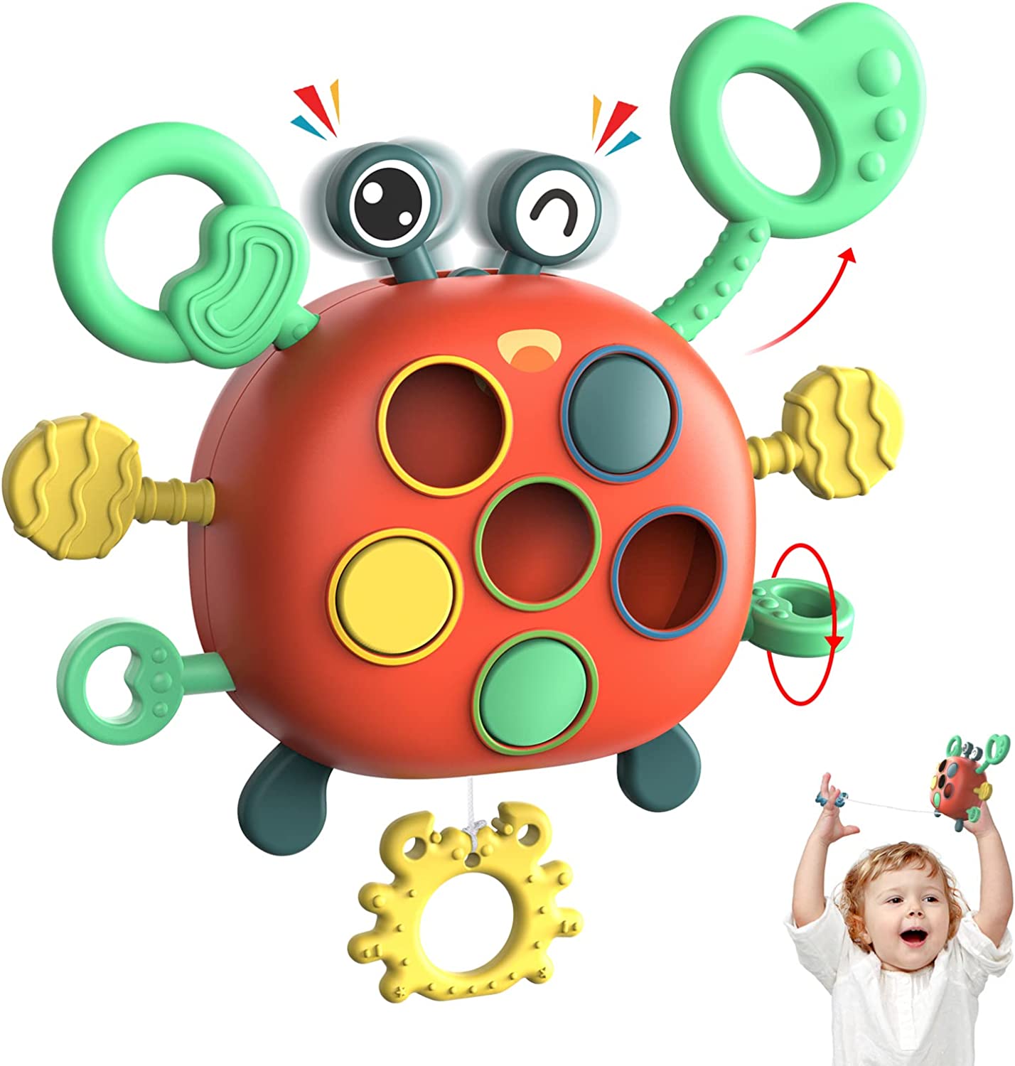 Montessori Crab Silicone Pulling Toy