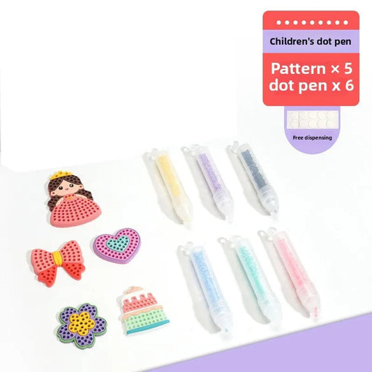 Magical Bead Painting DIY Set for Kids – Kids Craft Kit with Rainbow Beads & Stickers