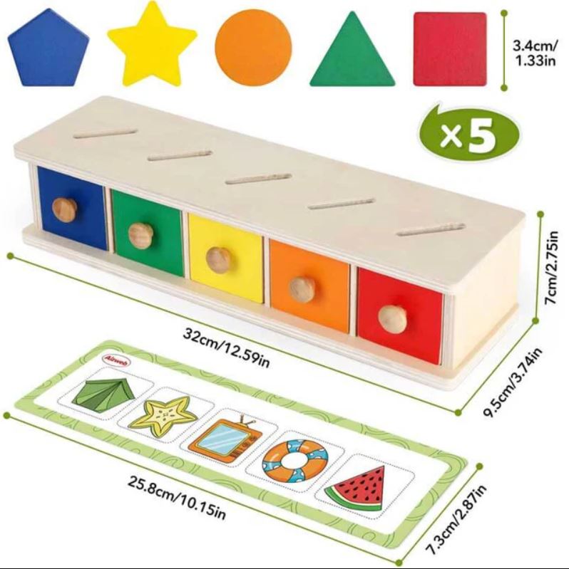 Wooden Color Shape Matching Box – Montessori Australia