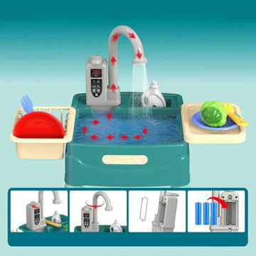 Kids Play Kitchen Set with Running Water – Pretend Cooking Toy for Boys & Girls