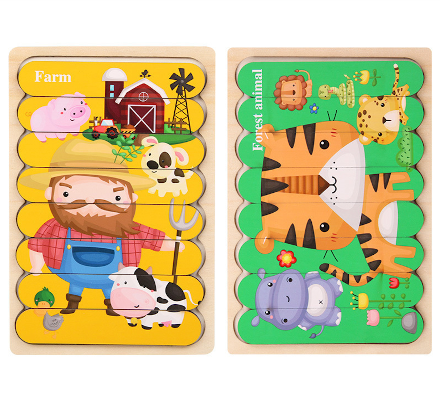 Montessori Flip Puzzle Sets (Set of 2)