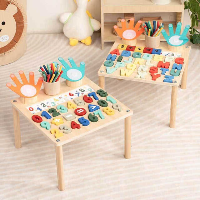 Kids Educational Activity Table with Numbers & Letters – Early Learning Alphabet & Counting Toy